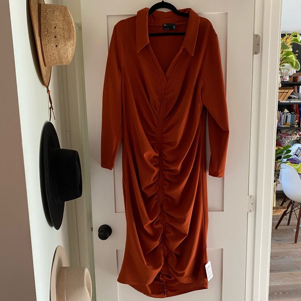ASOS Curve Rutched Collar Dress